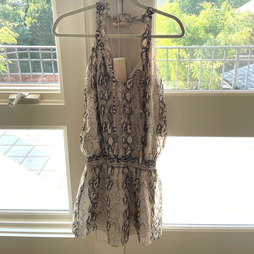 Snake Print Elastic waist short mini dress. New with tags. One size fits all.